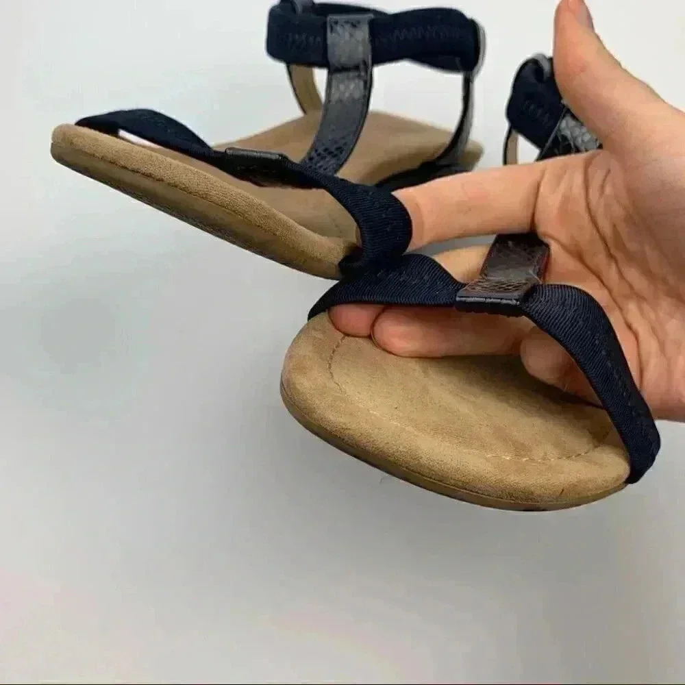 Alfani heels size 10 navy blue snakeskin print t-strap wedges coastalgranny